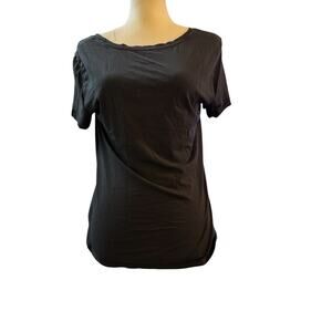 Quince Black Cotton Modal Tee Size M Soft Minimalist Basic Top